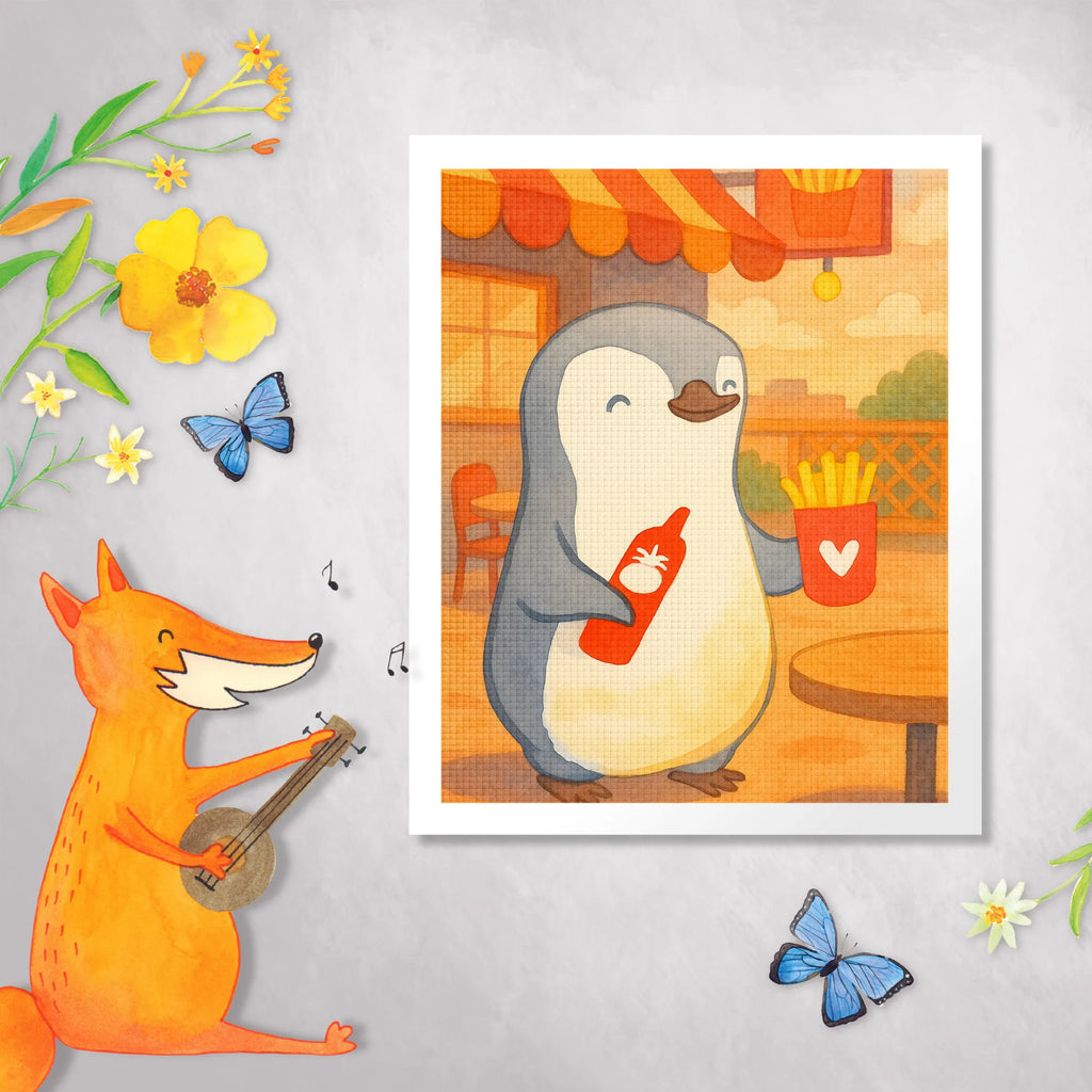 Diamond Painting penguin French fries Design Love, Loving, Two, Together, Marriage, Engagement, Proposal of marriage, Love gift, gift for her, gift for him, anniversary gift, Valentine&#39;s Day Gift for Women Love Gift Anniversary Wedding Anniversary Party Favor Gift for Girlfriend Gift for Partner Boyfriend Gift Token of Love for Men for Husband