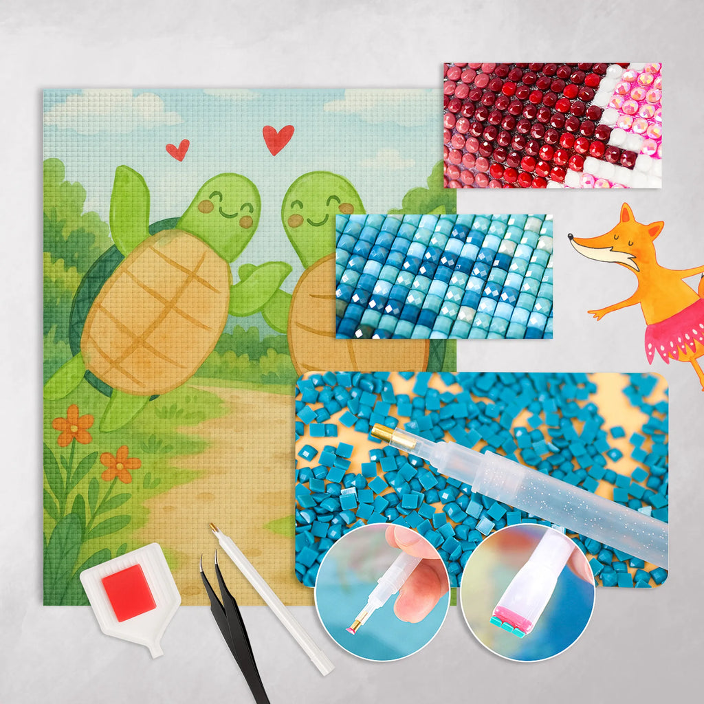 Diamond Painting turtles Pair Design Love, Loving, Two, Together, Marriage, Engagement, Proposal of marriage, Love gift, gift for her, gift for him, anniversary gift, Valentine&#39;s Day Gift for Women Love Gift Anniversary Wedding Anniversary Party Favor Gift for Girlfriend Gift for Partner Boyfriend Gift Token of Love for Men for Husband