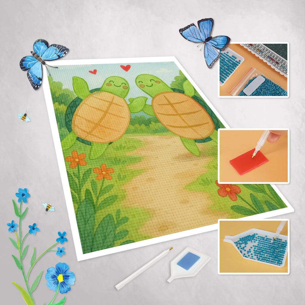 Diamond Painting turtles Pair Design Love, Loving, Two, Together, Marriage, Engagement, Proposal of marriage, Love gift, gift for her, gift for him, anniversary gift, Valentine&#39;s Day Gift for Women Love Gift Anniversary Wedding Anniversary Party Favor Gift for Girlfriend Gift for Partner Boyfriend Gift Token of Love for Men for Husband