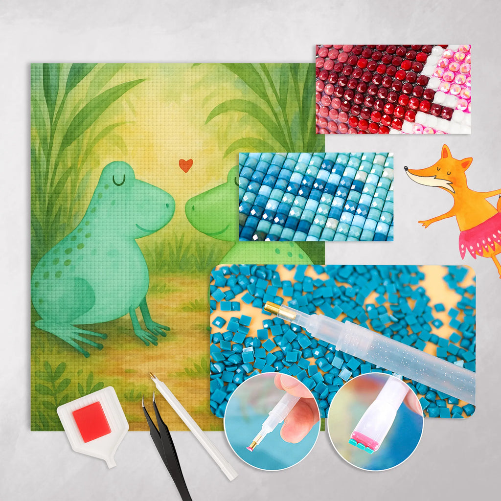 Diamond Painting Frogs in love Design Love, Loving, Two, Together, Marriage, Engagement, Proposal of marriage, Love gift, gift for her, gift for him, anniversary gift, Partner, Frogs, Girlfriend, Anniversary, Gift Friend, Frog King, Friend, Married, Wedding Day, Gift Wedding, Gift Girlfriend, Frog, Engaged, Proof of Love, In Love