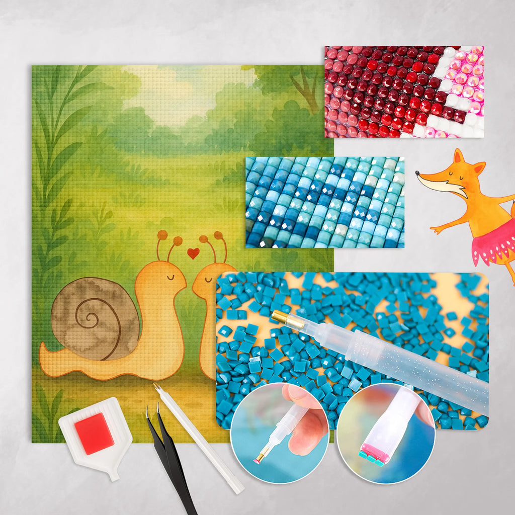 Diamond Painting Snails in love Design Love, Loving, Two, Together, Marriage, Engagement, Proposal of marriage, Love gift, gift for her, gift for him, anniversary gift