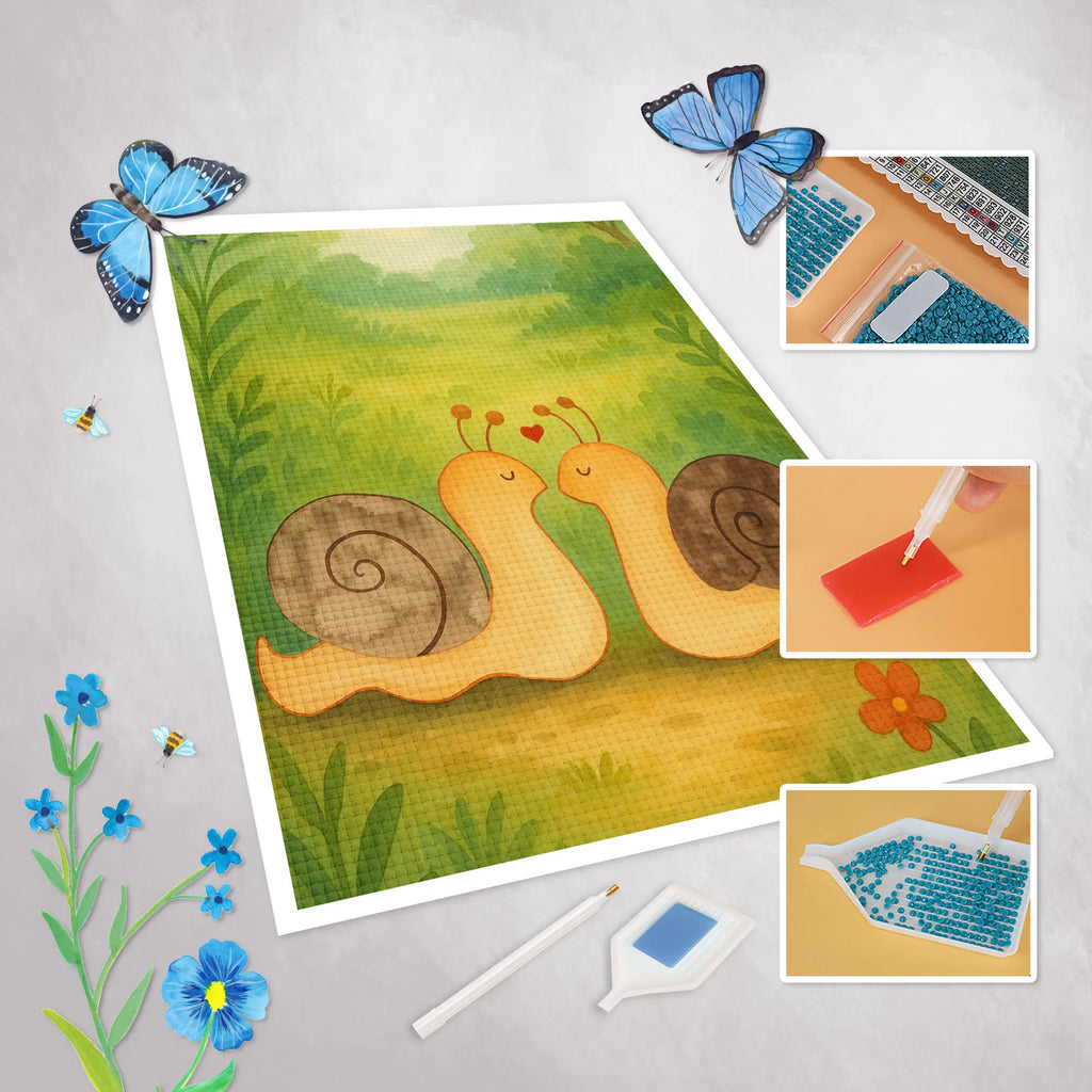 Diamond Painting Snails in love Design Love, Loving, Two, Together, Marriage, Engagement, Proposal of marriage, Love gift, gift for her, gift for him, anniversary gift