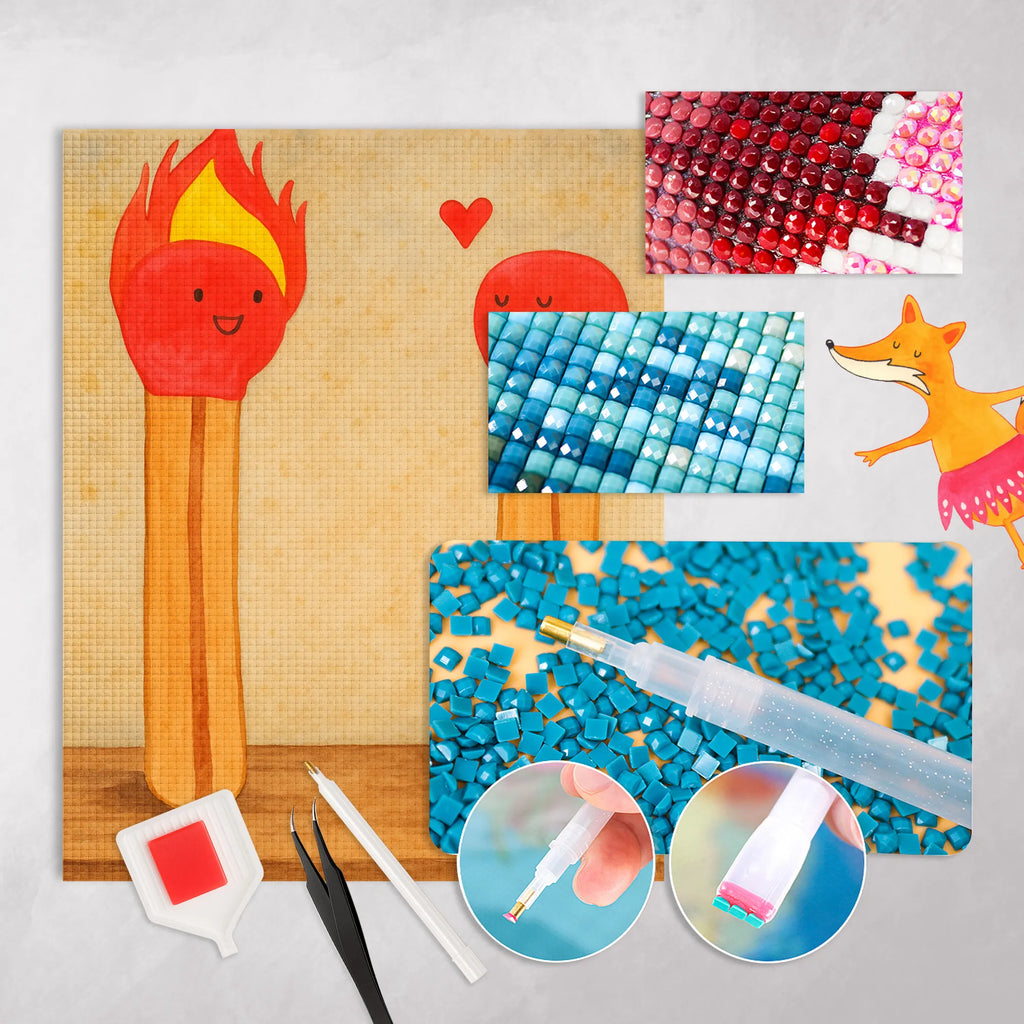 Diamond Painting Matches Design Kreativität, Kristallbild, DIY, Diamond Painting, Liebe, Partner, Freund, Freundin, Ehemann, Ehefrau, Heiraten, Verlobung, Heiratsantrag, Liebesgeschenk, Jahrestag, Hocheitstag, Streichhölzer