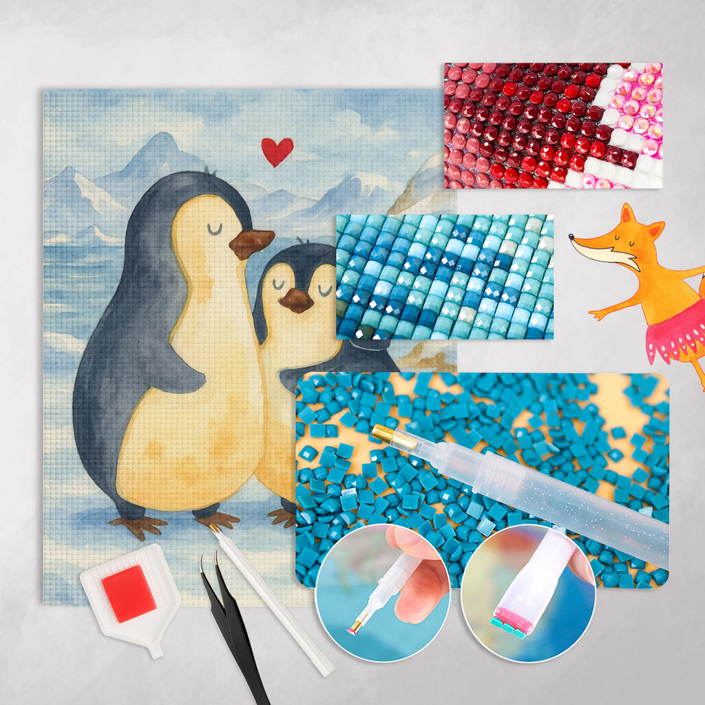 Diamond Painting Penguin embrace Design Penguin, North Pole, Winter, Penguins, love, proof of love, engagement, wedding day, wedding gift, penguin, love gift, anniversary, wedding, lovers