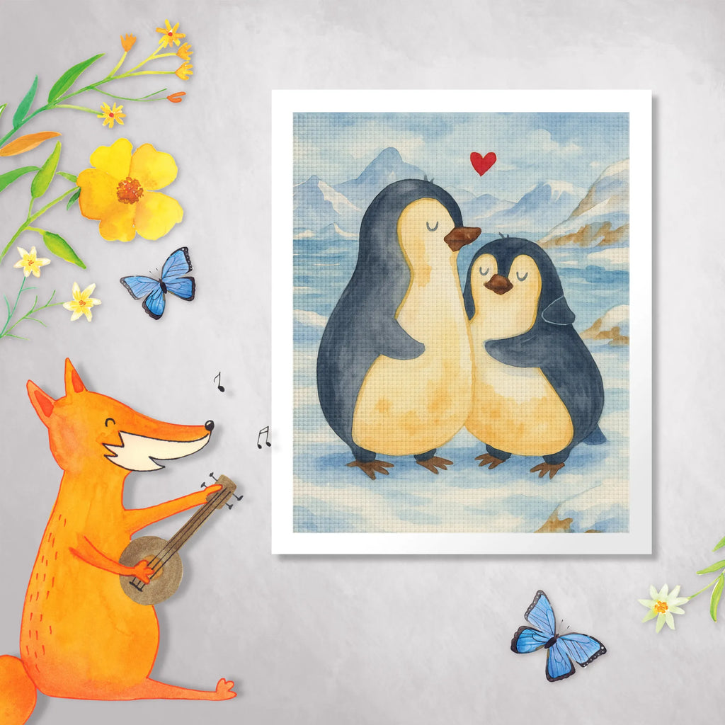 Diamond Painting Penguin embrace Design Penguin, North Pole, Winter, Penguins, love, proof of love, engagement, wedding day, wedding gift, penguin, love gift, anniversary, wedding, lovers