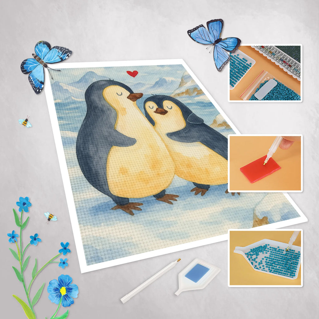 Diamond Painting Penguin embrace Design Penguin, North Pole, Winter, Penguins, love, proof of love, engagement, wedding day, wedding gift, penguin, love gift, anniversary, wedding, lovers