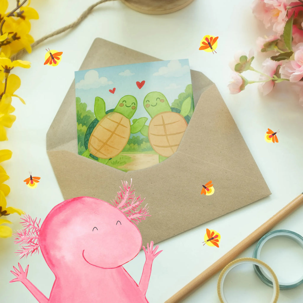 Greetings card turtles Pair Design Grußkarte, Klappkarte, Einladungskarte, Glückwunschkarte, Hochzeitskarte, Geburtstagskarte, Karte, Ansichtskarten, Liebe, Partner, Freund, Freundin, Ehemann, Ehefrau, Heiraten, Verlobung, Heiratsantrag, Liebesgeschenk, Jahrestag, Hocheitstag, Valentinstag, Geschenk für Frauen, Hochzeitstag, Mitbringsel, Geschenk für Freundin, Geschenk für Partner, Liebesbeweis, für Männer, für Ehemann