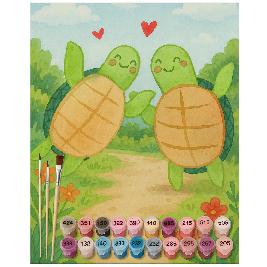 Malowanie według numerów żółwie para Design DIY, Malen nach Zahlen, Bastelidee, Künstler, Malen, Kunstwerk, Kreativität, Ausmalbild, Baseln, Liebe, Partner, Freund, Freundin, Ehemann, Ehefrau, Heiraten, Verlobung, Heiratsantrag, Liebesgeschenk, Jahrestag, Hocheitstag, Valentinstag, Hochzeitstag, für Männer, Mitbringsel, Geschenk für Partner, Geschenk für Freundin, Geschenk für Frauen, für Ehemann, Liebesbeweis