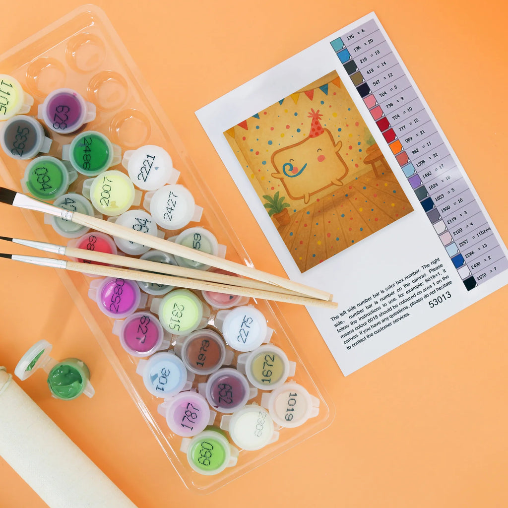 Paint by Numbers toast party Design Malen, DIY, Kreativität, Kunstwerk, Künstler, Ausmalbild, Bastelidee, Malen nach Zahlen, Baseln, Liebe, Partner, Freund, Freundin, Ehemann, Ehefrau, Heiraten, Verlobung, Heiratsantrag, Liebesgeschenk, Jahrestag, Hocheitstag, Geschenk für Freundin, Geschenk für Partner, Geschenk für Frauen, Hochzeitstag, Mitbringsel, Liebesbeweis, für Ehemann, Valentinstag, für Männer