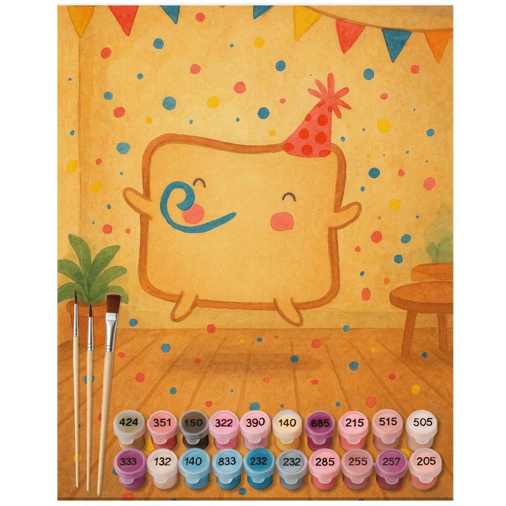 Paint by Numbers toast party Design Malen, DIY, Kreativität, Kunstwerk, Künstler, Ausmalbild, Bastelidee, Malen nach Zahlen, Baseln, Liebe, Partner, Freund, Freundin, Ehemann, Ehefrau, Heiraten, Verlobung, Heiratsantrag, Liebesgeschenk, Jahrestag, Hocheitstag, Geschenk für Freundin, Geschenk für Partner, Geschenk für Frauen, Hochzeitstag, Mitbringsel, Liebesbeweis, für Ehemann, Valentinstag, für Männer