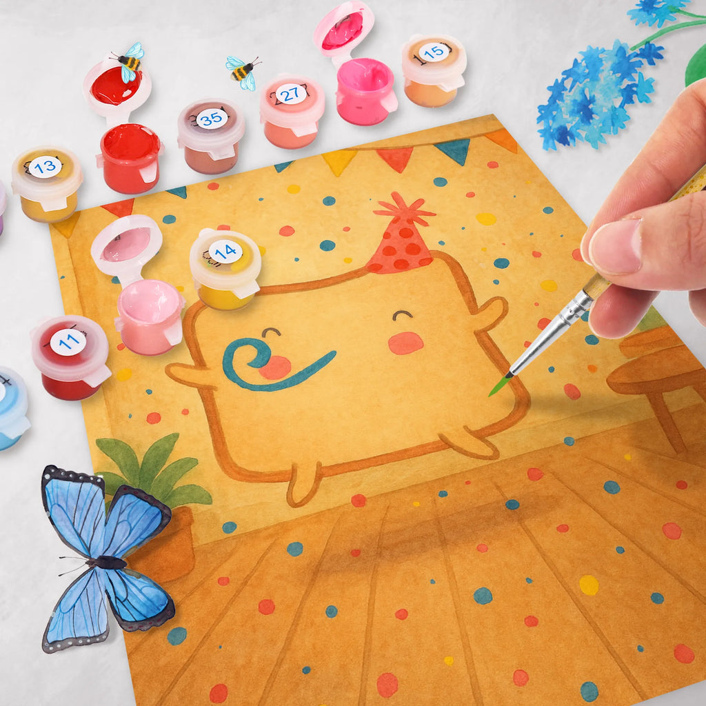 Paint by Numbers toast party Design Malen, DIY, Kreativität, Kunstwerk, Künstler, Ausmalbild, Bastelidee, Malen nach Zahlen, Baseln, Liebe, Partner, Freund, Freundin, Ehemann, Ehefrau, Heiraten, Verlobung, Heiratsantrag, Liebesgeschenk, Jahrestag, Hocheitstag, Geschenk für Freundin, Geschenk für Partner, Geschenk für Frauen, Hochzeitstag, Mitbringsel, Liebesbeweis, für Ehemann, Valentinstag, für Männer