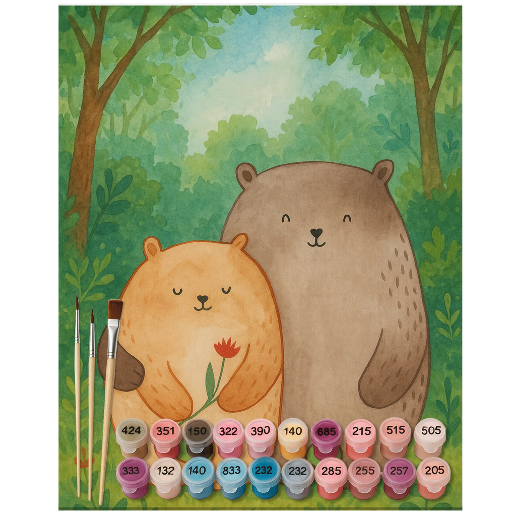 Paint by Numbers Bears in love Design Love, Loving, Two, Together, Marriage, Engagement, Proposal of marriage, Love gift, gift for her, gift for him, anniversary gift, Gift Girlfriend, In love, Proof of love, Bears, Partner, Gift Friend, Anniversary, Engaged, Girlfriend, Wedding anniversary, Boyfriend, Gift Wedding, Married, Bear