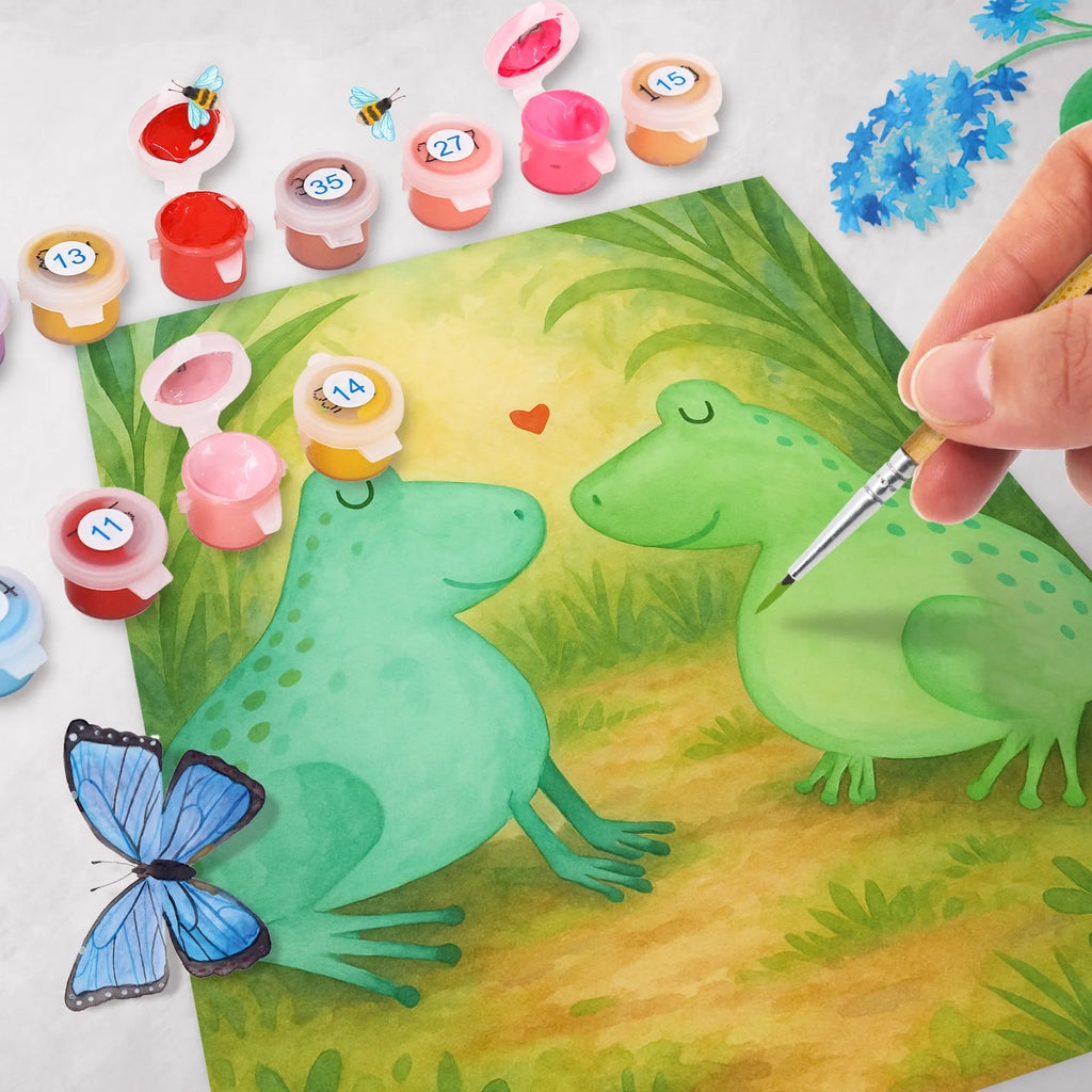 Malen nach Zahlen Frosch Liebe Design Kreativität, Bastelidee, Baseln, DIY, Kunstwerk, Ausmalbild, Malen, Künstler, Malen nach Zahlen, Liebe, Partner, Freund, Freundin, Ehemann, Ehefrau, Heiraten, Verlobung, Heiratsantrag, Liebesgeschenk, Jahrestag, Hocheitstag, Froschkönig, Geschenk Hochzeit, Geschenk Freundin, Fröschchen, Geschenk Freund, Verliebt, Frosch, Liebesbeweis, Frösche, Verlobt, Verheiratet, Hochzeitstag