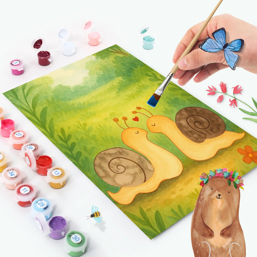 Paint by Numbers Snails in love Design Love, Loving, Two, Together, Marriage, Engagement, Proposal of marriage, Love gift, gift for her, gift for him, anniversary gift