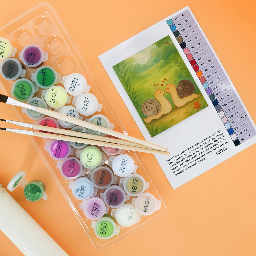 Paint by Numbers Snails in love Design Love, Loving, Two, Together, Marriage, Engagement, Proposal of marriage, Love gift, gift for her, gift for him, anniversary gift