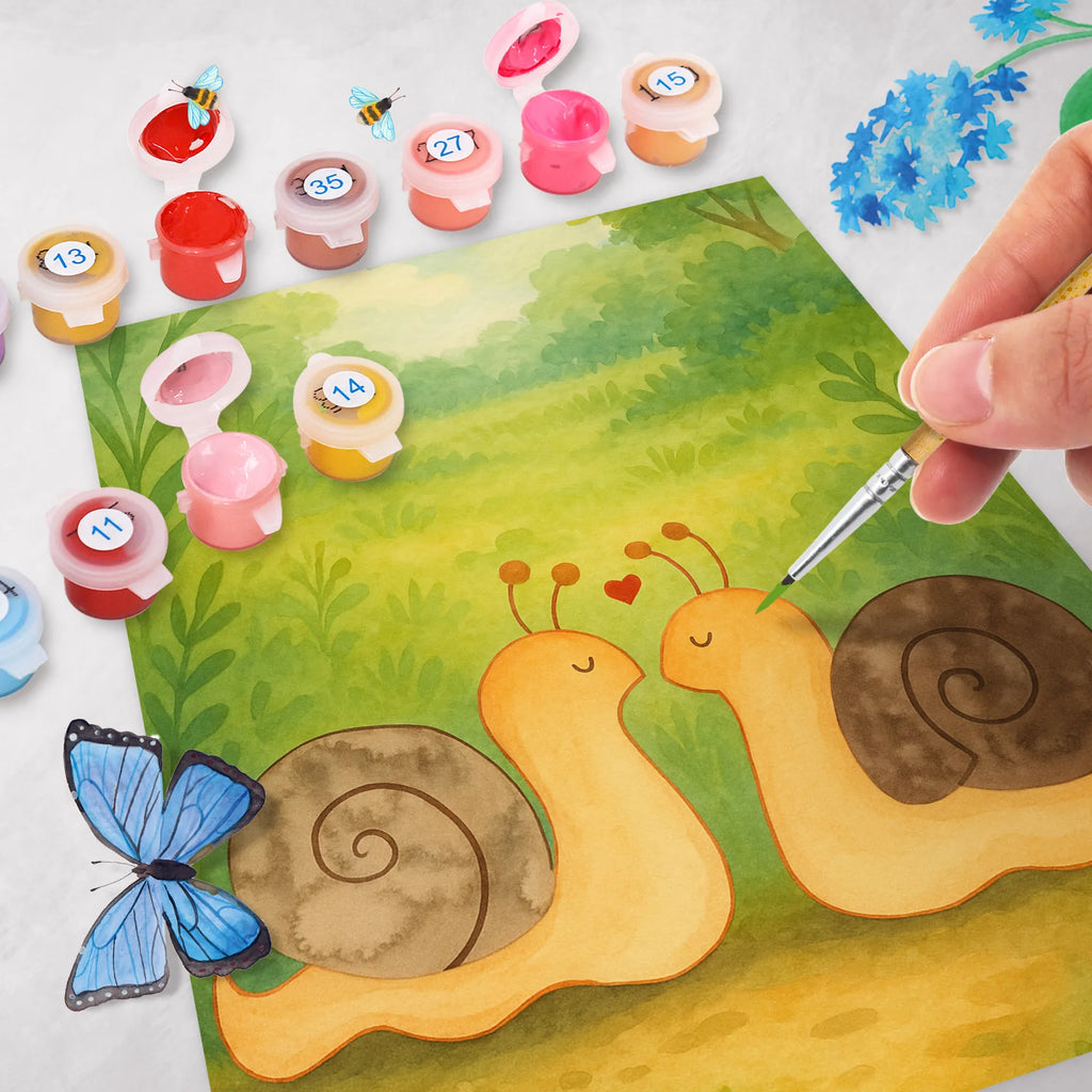 Paint by Numbers Snails in love Design Love, Loving, Two, Together, Marriage, Engagement, Proposal of marriage, Love gift, gift for her, gift for him, anniversary gift