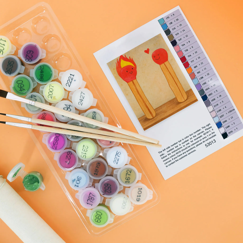 Malowanie według numerów Zapałki Design Künstler, Malen nach Zahlen, Baseln, Ausmalbild, Malen, Bastelidee, Kunstwerk, DIY, Kreativität, Liebe, Partner, Freund, Freundin, Ehemann, Ehefrau, Heiraten, Verlobung, Heiratsantrag, Liebesgeschenk, Jahrestag, Hocheitstag, Streichhölzer