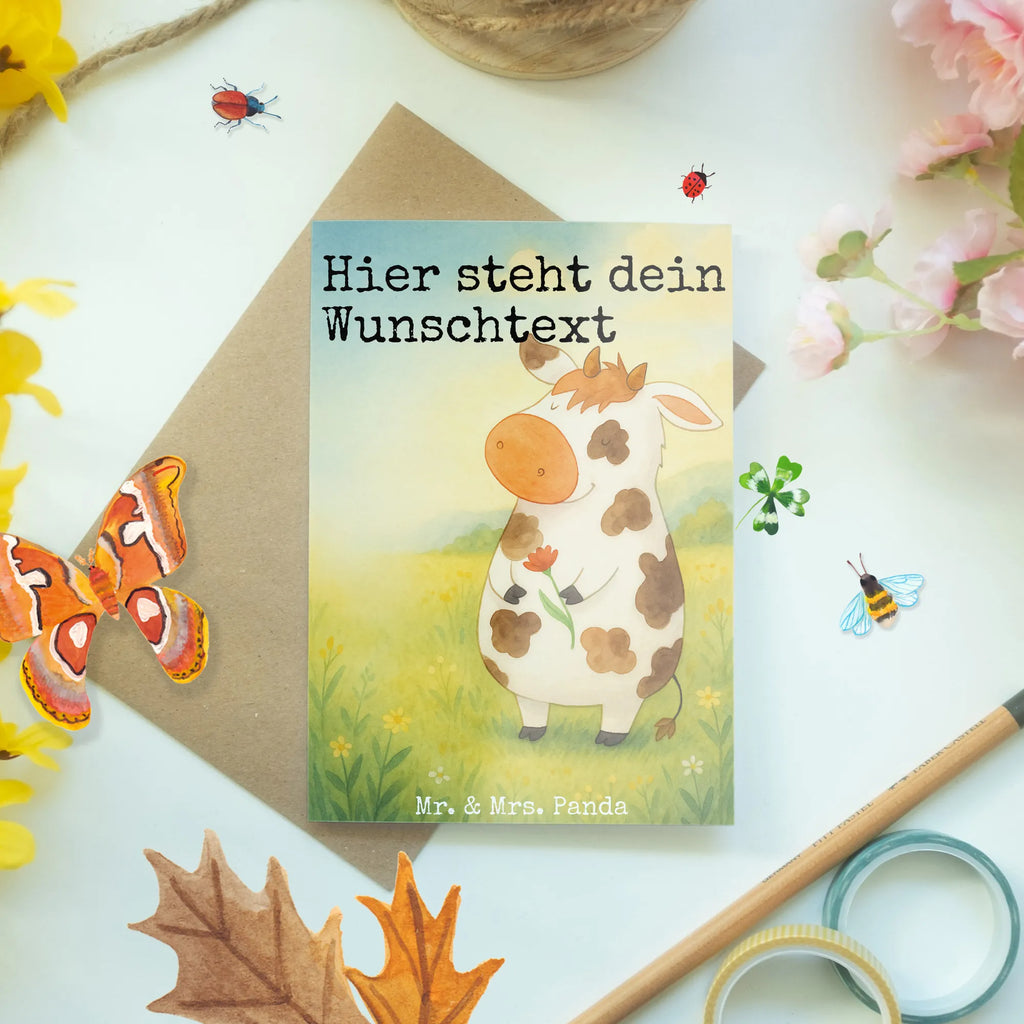 Personalisierte Grußkarte Kuh Design Grußkarte mit persönlichen Nachrichten, Grußkarten personalisiert, Grußkarte mit Namen, Grußkarte selbst gestalten, Personalisierte Grußkarte, Grußkarte selber drucken, Personalisiertere Klappkarte, Personalisierte Hochzeitskarte, Personalisierte Einladungskarte, Grußkarte als Geldgeschenk, Personalisierte Karte, Personalisierte Geburtstagskarte, Personalisierte Glückwunschkarte, Bauernhof, Hoftiere, Landwirt, Landwirtin, Milchkuh, Milch, Kuh, Magie, Motivtion, Kühe, Hof, Flausen, Spruch, Träume