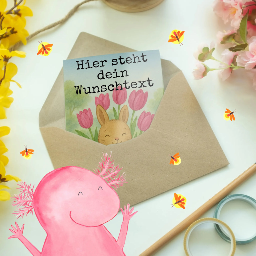 Personalised greetings card Rabbit Tulips Design Personalisierte Glückwunschkarte, Personalisierte Geburtstagskarte, Grußkarte als Geldgeschenk, Grußkarte mit Namen, Grußkarte mit persönlichen Nachrichten, Personalisierte Karte, Grußkarten personalisiert, Grußkarte selbst gestalten, Personalisierte Grußkarte, Personalisierte Einladungskarte, Personalisiertere Klappkarte, Grußkarte selber drucken, Personalisierte Hochzeitskarte, Ostern, Osterhase, Ostergeschenke, Osternest, Osterdeko, Geschenke zu Ostern, Ostern Geschenk, Ostergeschenke Kinder, Ostern Kinder, Alternative zu Blumen, Blumenstrauß, Hase, Tulpen, Ostergeschenk