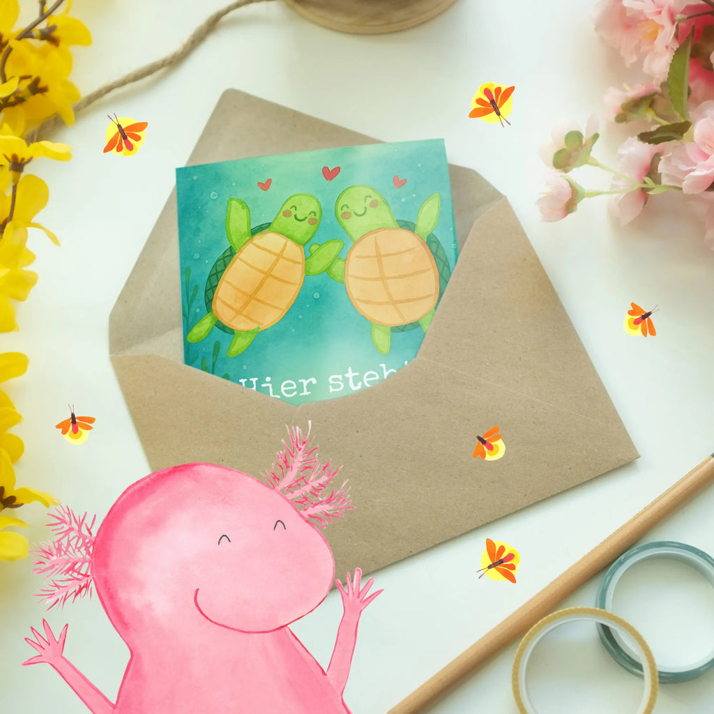 Personalisierte Grußkarte Schildkröten Paar Design Personalisiertere Klappkarte, Personalisierte Grußkarte, Grußkarten personalisiert, Grußkarte als Geldgeschenk, Personalisierte Glückwunschkarte, Personalisierte Karte, Grußkarte selber drucken, Grußkarte mit persönlichen Nachrichten, Grußkarte selbst gestalten, Grußkarte mit Namen, Personalisierte Geburtstagskarte, Personalisierte Einladungskarte, Personalisierte Hochzeitskarte, Liebe, Partner, Freund, Freundin, Ehemann, Ehefrau, Heiraten, Verlobung, Heiratsantrag, Liebesgeschenk, Jahrestag, Hocheitstag, Valentinstag, Geschenk für Frauen, für Männer, für Ehemann, Geschenk für Freundin, Geschenk für Partner, Liebesbeweis, Mitbringsel, Hochzeitstag