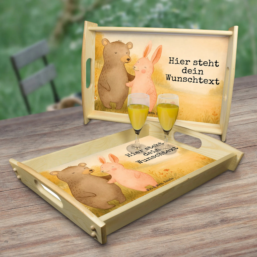 Personalisiertes Serviertablett Bär und Hase Umarmen Design Tablett mit Namen, Personalisiertes Holztablett, Personalisiertes Serviertablett, Personalisiertes Tablett, Serviertablett mit Namen, Personalisiertes Frühstückstablett, Personalisiertes Küchentablett, Personalisiertes Dekotablett, Liebe, Partner, Freund, Freundin, Ehemann, Ehefrau, Heiraten, Verlobung, Heiratsantrag, Liebesgeschenk, Jahrestag, Hocheitstag, bester Freund, Freunde, Bärchen, best friends, Hase, Bär