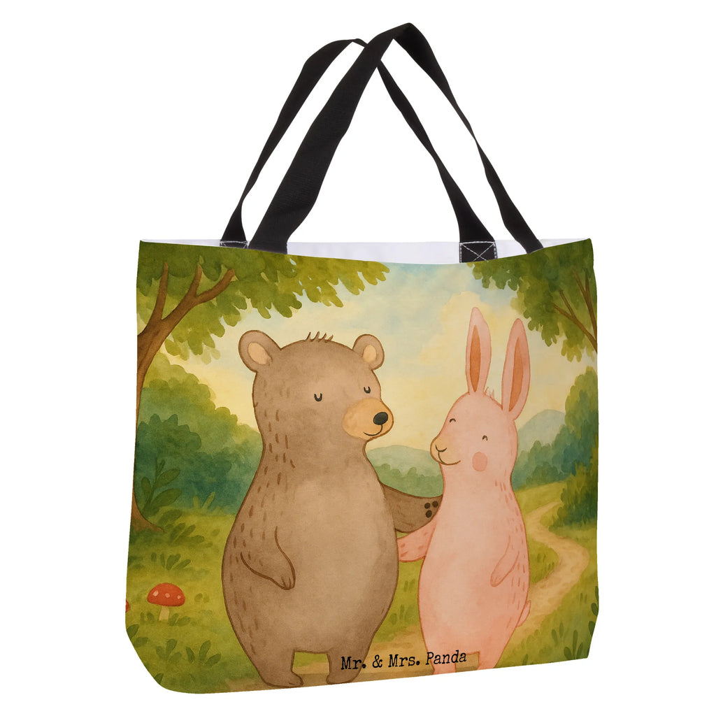 Shopper Bär und Hase Umarmen Design Tasche, Schulbeutel, Alltagstasche, Einkaufsbeutel, Tragebeutel, Einkaufstasche, Freizeittasche, Beutel, Strandtasche, Shopper, Schultasche, Liebe, Partner, Freund, Freundin, Ehemann, Ehefrau, Heiraten, Verlobung, Heiratsantrag, Liebesgeschenk, Jahrestag, Hocheitstag, best friends, Bärchen, Freunde, bester Freund, Hase, Bär
