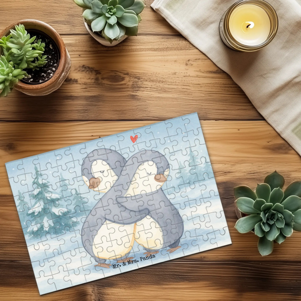 Puzzle penguins Cuddle Design Puzzle, Ehemann, Freundin, Freund, Partner, Liebe, Liebesgeschenk, Verlobung, Heiraten, Heiratsantrag, Hocheitstag, Ehefrau, Jahrestag, Liebesbeweis, Hochzeitstag, Geschenk für Frauen, für Ehemann, Geschenk für Freundin, Valentinstag, Geschenk für Partner, Mitbringsel, für Männer