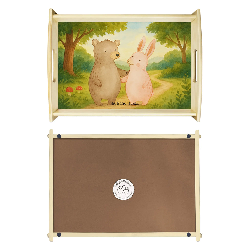 Serving tray bear and rabbit Embrace Design Tablett, Frühstückstablett, Küchentablett, Holztablett, Serviertablett, Dekotablett, Liebe, Partner, Freund, Freundin, Ehemann, Ehefrau, Heiraten, Verlobung, Heiratsantrag, Liebesgeschenk, Jahrestag, Hocheitstag, bester Freund, best friends, Bär, Hase, Freunde, Bärchen