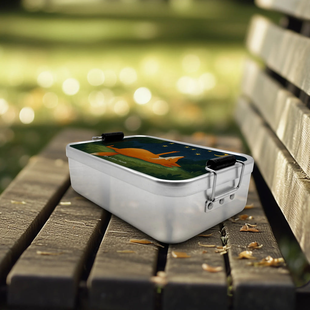 Metall Brotdose Fuchs Sterne Design Brotbox, Brotdose, Fuchs, tröstende Worte, Spruch schön, Always Look on the Bright Side of Life, Romantik, Füchse, Spruch positiv