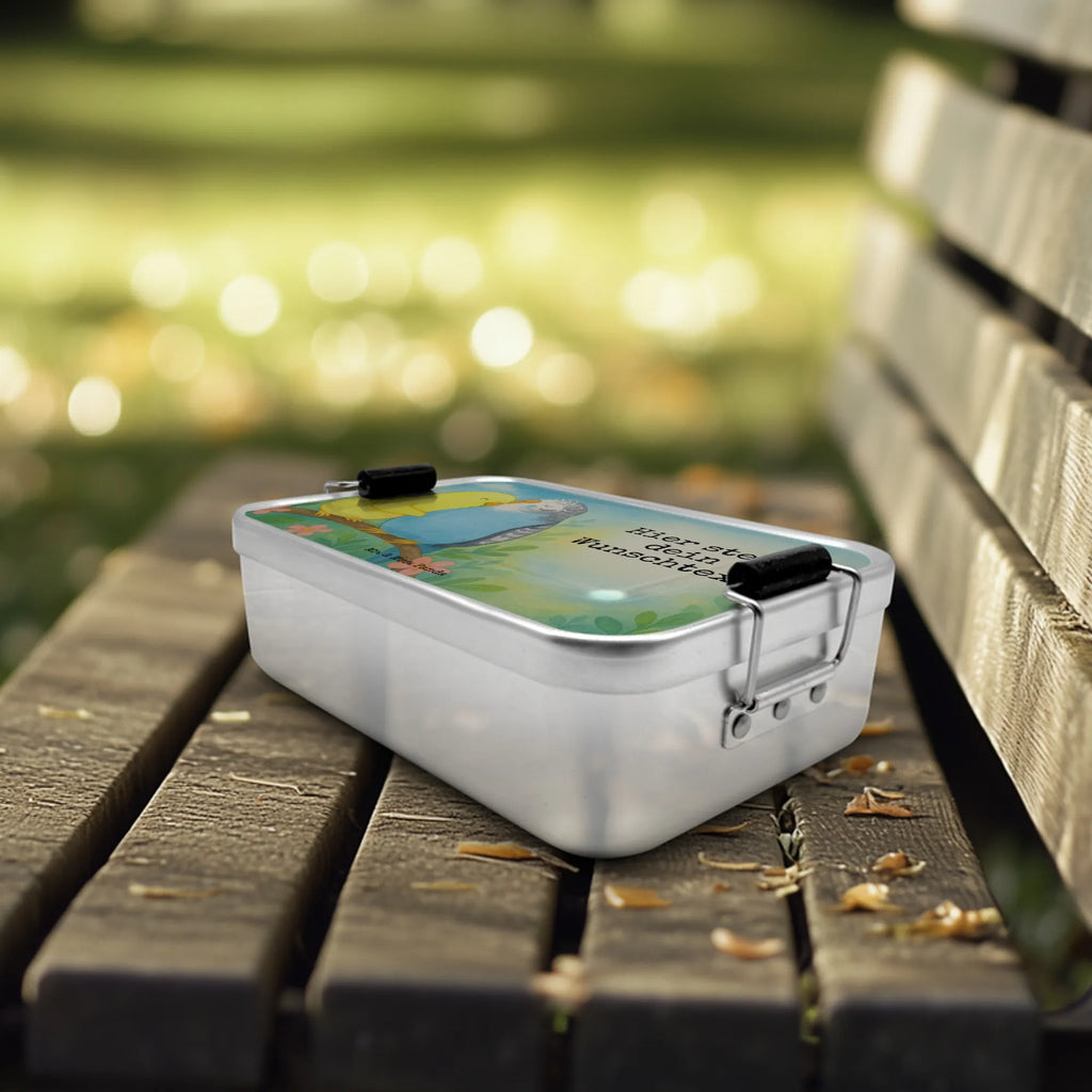 Personalized Metal Lunch Box Parakeets in love Design Kindergarten, Uni, Brotdose, Schule, Brotbox mit Namen, Brotdose mit Namen, Brotbox, Geschenk mit Namen, Liebe, Partner, Freund, Freundin, Ehemann, Ehefrau, Heiraten, Verlobung, Heiratsantrag, Liebesgeschenk, Jahrestag, Hocheitstag, Kuscheln, Nähe, Vertrauen, Vögel, Wellensittich