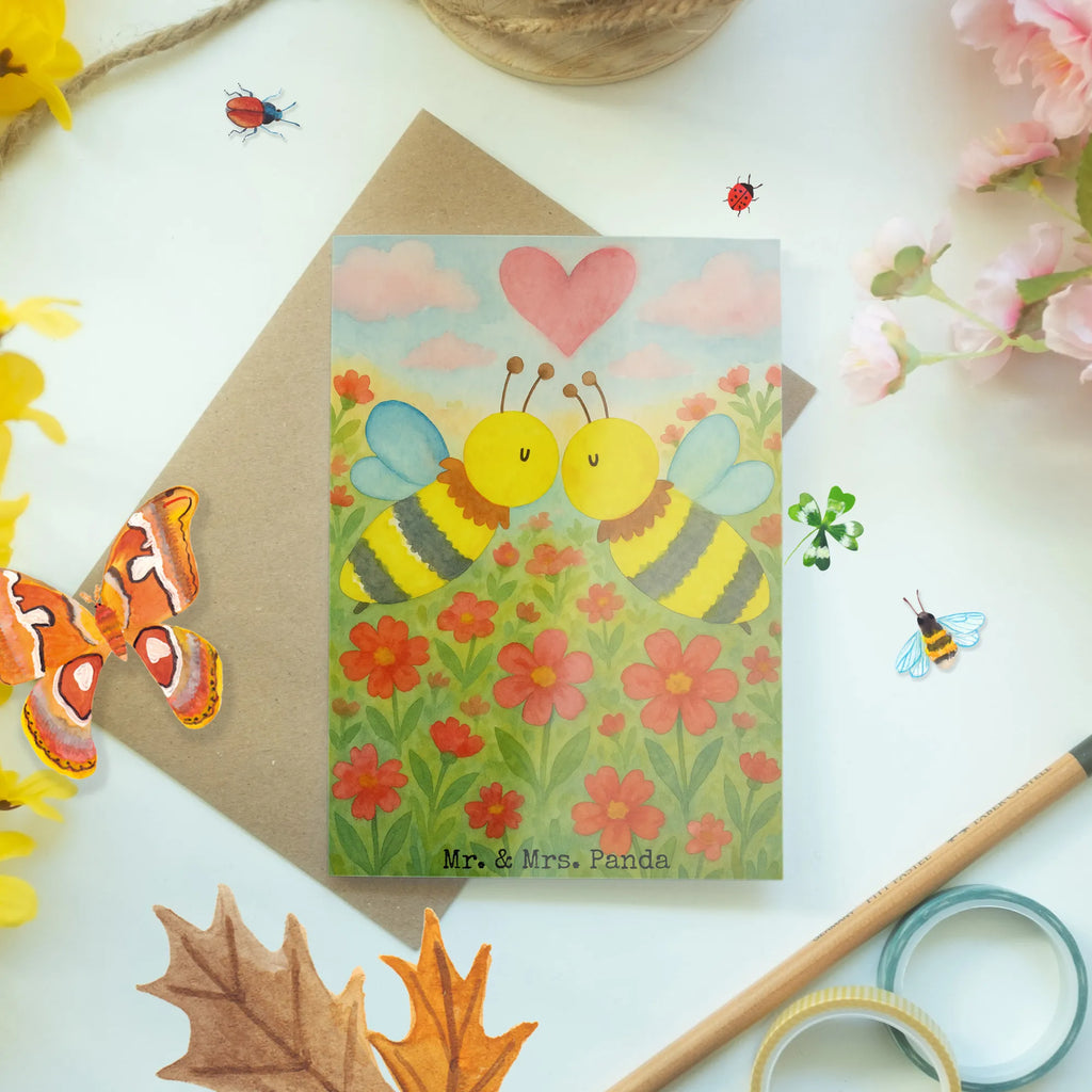 Greetings card bee Love Design Karte, Grußkarte, Klappkarte, Ansichtskarten, Geburtstagskarte, Glückwunschkarte, Einladungskarte, Hochzeitskarte, Biene, Wespe, Hummel