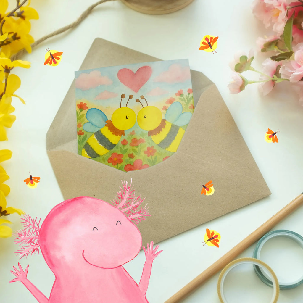 Greetings card bee Love Design Karte, Grußkarte, Klappkarte, Ansichtskarten, Geburtstagskarte, Glückwunschkarte, Einladungskarte, Hochzeitskarte, Biene, Wespe, Hummel