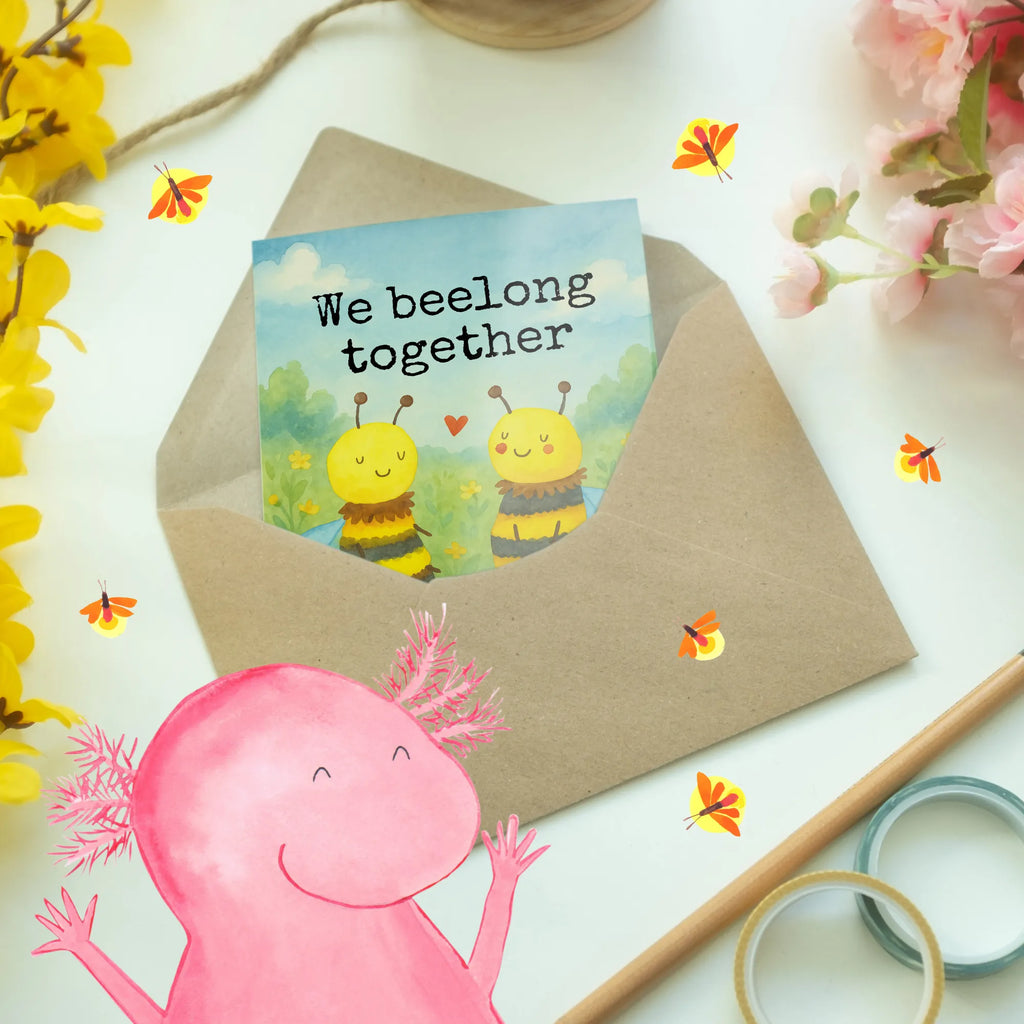 Grußkarte Biene Verliebt Design Einladungskarte, Glückwunschkarte, Ansichtskarten, Geburtstagskarte, Karte, Klappkarte, Hochzeitskarte, Grußkarte, Biene, Wespe, Hummel