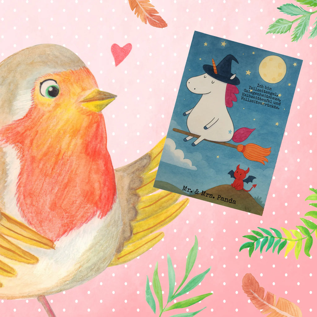 Grußkarte Einhorn Hexe Design Grußkarte, Klappkarte, Einladungskarte, Glückwunschkarte, Hochzeitskarte, Geburtstagskarte, Karte, Ansichtskarten, Einhorn, Einhörner, Einhorn Deko, Unicorn, Frau, Ehefrau, Hexe, Teufel, Engel, Verrückte, Freundin, Leben, Zicke