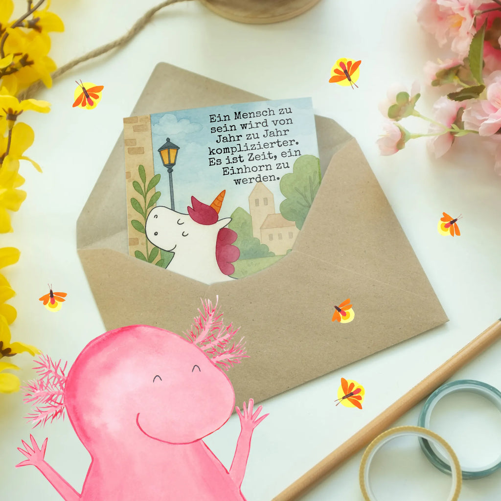 Greetings card unicorn Suitcase Design Grußkarte, Glückwunschkarte, Einladungskarte, Hochzeitskarte, Klappkarte, Geburtstagskarte, Ansichtskarten, Karte, Einhorn, Einhörner, Einhorn Deko, Unicorn, Verreisen, Gepäck, unicorn, albern, Abenteuer, Erwachsen, Reise, Kind, Koffer, witzig, lustig, Spaß