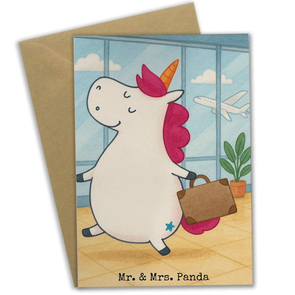 Greetings card unicorn Suitcase Design Grußkarte, Glückwunschkarte, Einladungskarte, Hochzeitskarte, Klappkarte, Geburtstagskarte, Ansichtskarten, Karte, Einhorn, Einhörner, Einhorn Deko, Unicorn, Verreisen, Gepäck, unicorn, albern, Abenteuer, Erwachsen, Reise, Kind, Koffer, witzig, lustig, Spaß