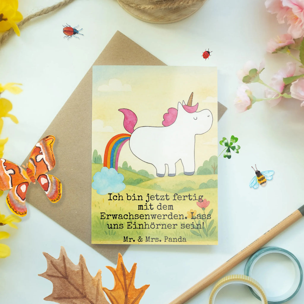 Grußkarte Einhorn Pupsen Design Grußkarte, Klappkarte, Einladungskarte, Glückwunschkarte, Hochzeitskarte, Geburtstagskarte, Karte, Ansichtskarten, Einhorn, Einhörner, Einhorn Deko, Unicorn, Pups, Regenbogen, Glitzer, Einhornpower, Erwachsenwerden, Spaß, lustig, Freundin