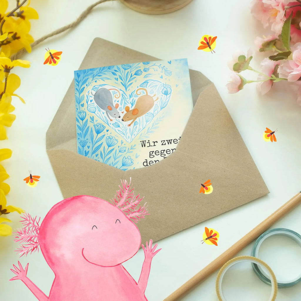 Greetings card Mice heart Design Grußkarte, Klappkarte, Einladungskarte, Glückwunschkarte, Hochzeitskarte, Geburtstagskarte, Karte, Ansichtskarten, Liebe, Partner, Freund, Freundin, Ehemann, Ehefrau, Heiraten, Verlobung, Heiratsantrag, Liebesgeschenk, Jahrestag, Hocheitstag, Maus, Mäuse, Liebesbotschaft, Liebesbeweis, Hochzeit, Lieblingsmensch, Gemeinsamkeit, Love, Geschenk für zwei