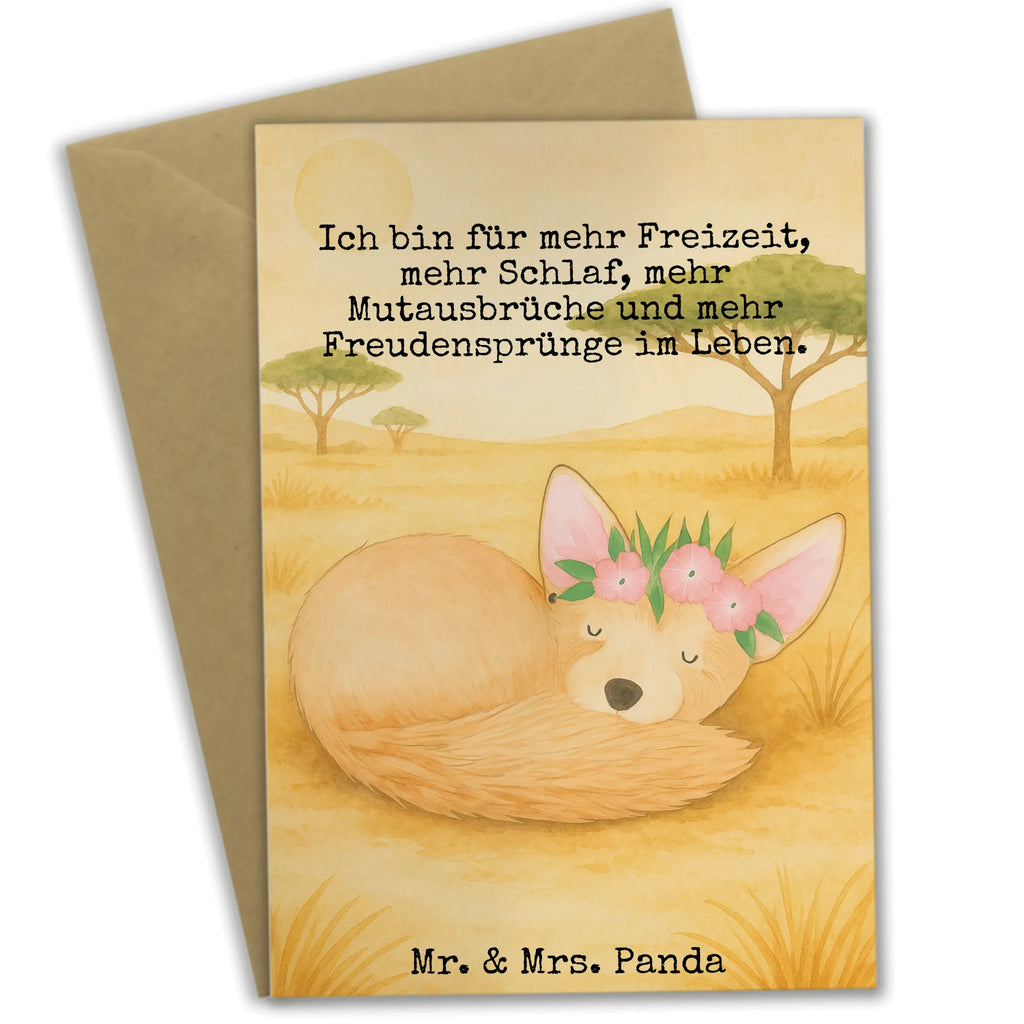 Greetings card desert fox Flower Design Grußkarte, Klappkarte, Einladungskarte, Glückwunschkarte, Hochzeitskarte, Geburtstagskarte, Karte, Ansichtskarten, Afrika, Wildtiere, Wüste, Wüstenfuchs, Blumen, Blumenkranz, Glücklich