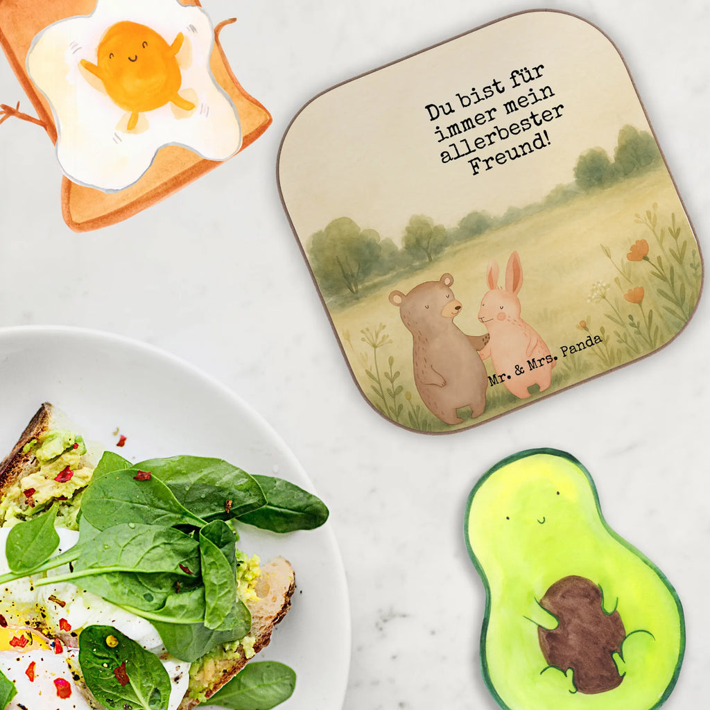 Square coaster bear and rabbit Embrace Design Untersetzer, Bierdeckel, Glasuntersetzer, Untersetzer Gläser, Getränkeuntersetzer, Untersetzer aus Holz, Untersetzer für Gläser, Korkuntersetzer, Untersetzer Holz, Holzuntersetzer, Tassen Untersetzer, Untersetzer Design, Liebe, Partner, Freund, Freundin, Ehemann, Ehefrau, Heiraten, Verlobung, Heiratsantrag, Liebesgeschenk, Jahrestag, Hocheitstag, Freunde, bester Freund, Hase, Bär, Bärchen, best friends