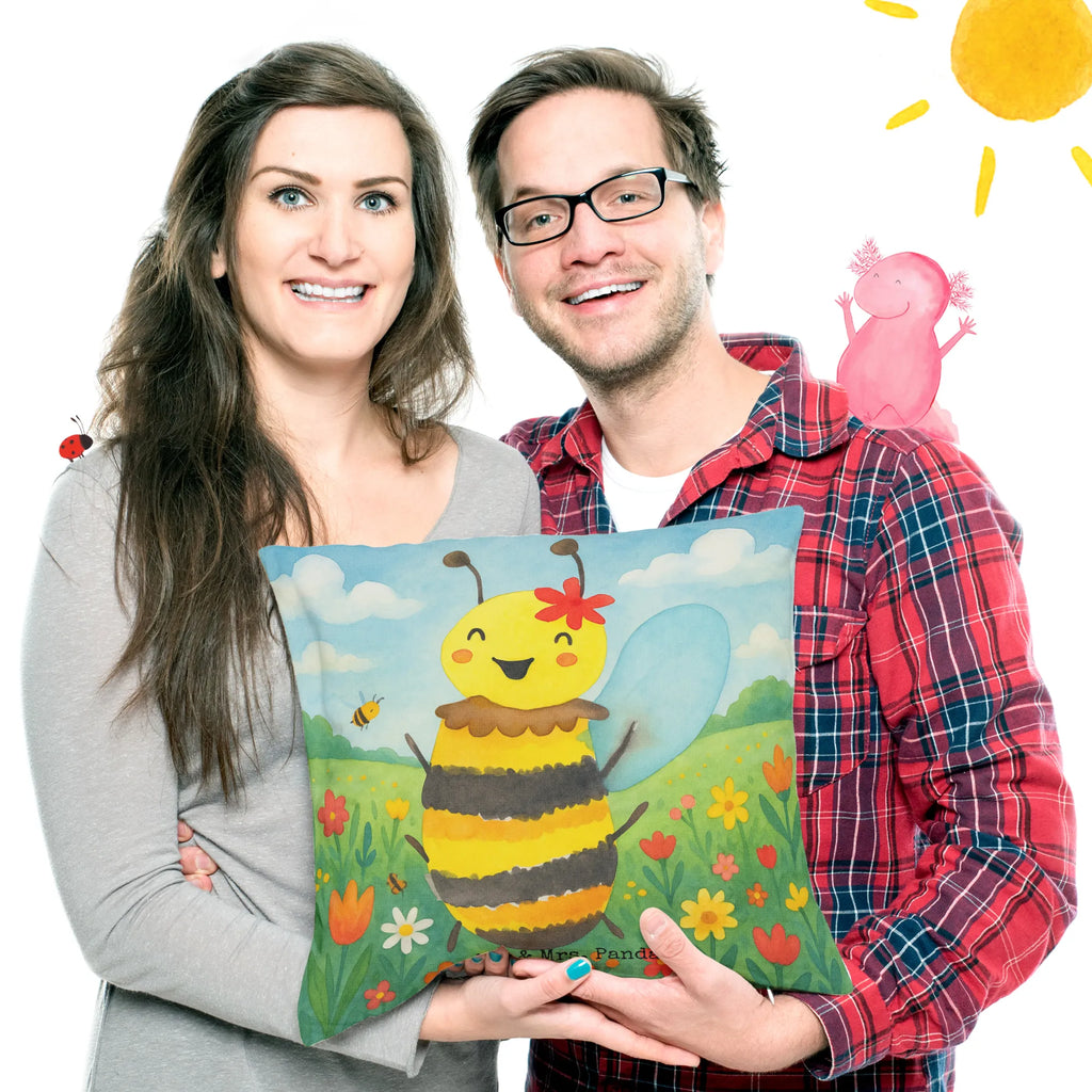 Cushion bee happy Design Sofakissen, Dekokissen, Zierkissen, Kissenbezüge, Kopfkissen, Kissenhülle 40x40, sofakissen, Kissen 40x40, Kissenhülle, Dekokissen 40x40, Kissen, Kissenbezug 40x40, Kissen 40x40 Waschbar, Couchkissen, sitzkissen, Kopfkissen 40x40, Motivkissen, Dekokissen Sofa, Sofakissen 40x40, Biene, Wespe, Hummel