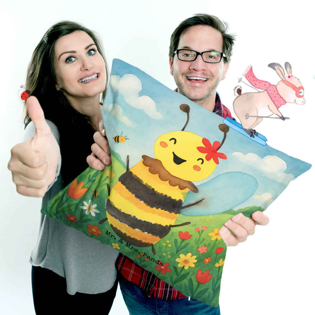 Cushion bee happy Design Sofakissen, Dekokissen, Zierkissen, Kissenbezüge, Kopfkissen, Kissenhülle 40x40, sofakissen, Kissen 40x40, Kissenhülle, Dekokissen 40x40, Kissen, Kissenbezug 40x40, Kissen 40x40 Waschbar, Couchkissen, sitzkissen, Kopfkissen 40x40, Motivkissen, Dekokissen Sofa, Sofakissen 40x40, Biene, Wespe, Hummel