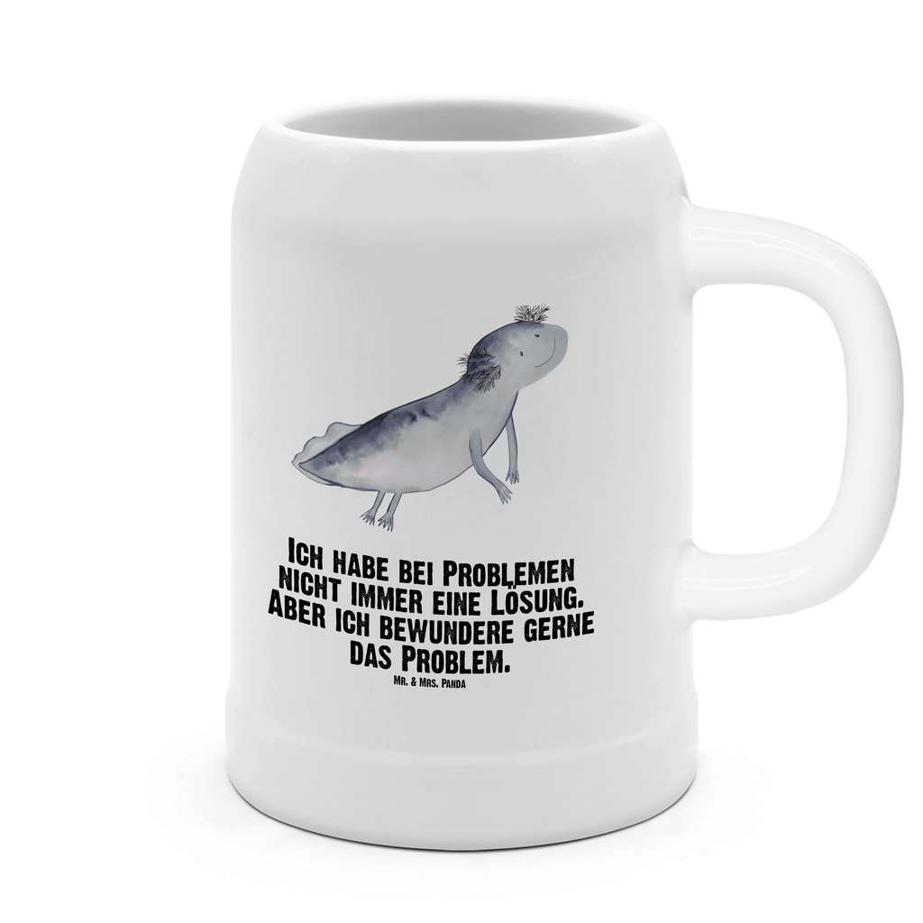 Bierkrug Axolotl schwimmt Bierkrug, Bierkrüge, Bierkrug Steingut, Steinkrüge, 0, 5 l, 500ml, Krug, Axolotl, Molch, Axolot, Schwanzlurch, Lurch, Lurche, Problem, Probleme, Lösungen, Motivation