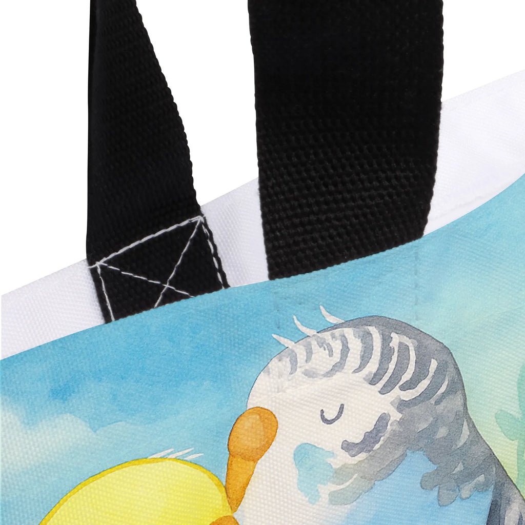 Shopper Parakeets in love Design Tasche, Alltagstasche, Schultasche, Freizeittasche, Einkaufstasche, Einkaufsbeutel, Tragebeutel, Beutel, Shopper, Strandtasche, Schulbeutel, Liebe, Partner, Freund, Freundin, Ehemann, Ehefrau, Heiraten, Verlobung, Heiratsantrag, Liebesgeschenk, Jahrestag, Hocheitstag, Nähe, Vertrauen, Wellensittich, Vögel, Kuscheln