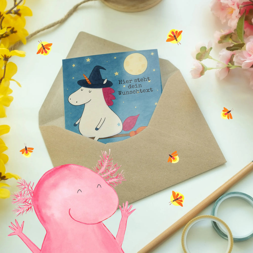 Personalisierte Grußkarte Einhorn Hexe Design Personalisierte Glückwunschkarte, Personalisierte Einladungskarte, Personalisiertere Klappkarte, Personalisierte Hochzeitskarte, Grußkarte mit persönlichen Nachrichten, Personalisierte Grußkarte, Grußkarte mit Namen, Grußkarte selber drucken, Personalisierte Geburtstagskarte, Personalisierte Karte, Grußkarte selbst gestalten, Grußkarte als Geldgeschenk, Grußkarten personalisiert, Einhorn, Einhörner, Einhorn Deko, Unicorn, Frau, Verrückte, Hexe, Teufel, Ehefrau, Zicke, Engel, Freundin, Leben