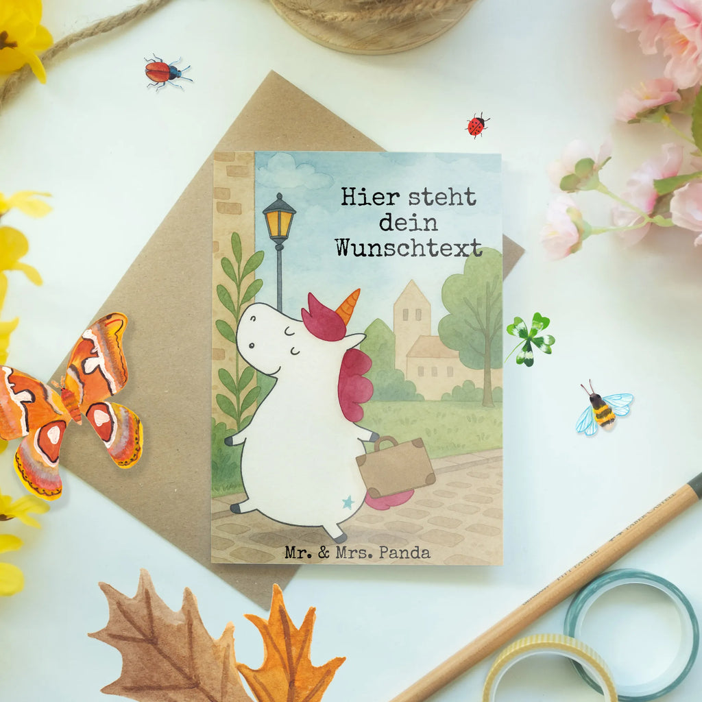 Personalisierte Grußkarte Einhorn Koffer Design Grußkarte selber drucken, Personalisierte Karte, Grußkarte mit Namen, Personalisierte Grußkarte, Personalisierte Einladungskarte, Personalisierte Glückwunschkarte, Personalisiertere Klappkarte, Grußkarte als Geldgeschenk, Grußkarte selbst gestalten, Personalisierte Hochzeitskarte, Grußkarten personalisiert, Grußkarte mit persönlichen Nachrichten, Personalisierte Geburtstagskarte, Einhorn, Einhörner, Einhorn Deko, Unicorn, Kind, Koffer, Abenteuer, unicorn, Erwachsen, Verreisen, lustig, witzig, Reise, Spaß, albern, Gepäck