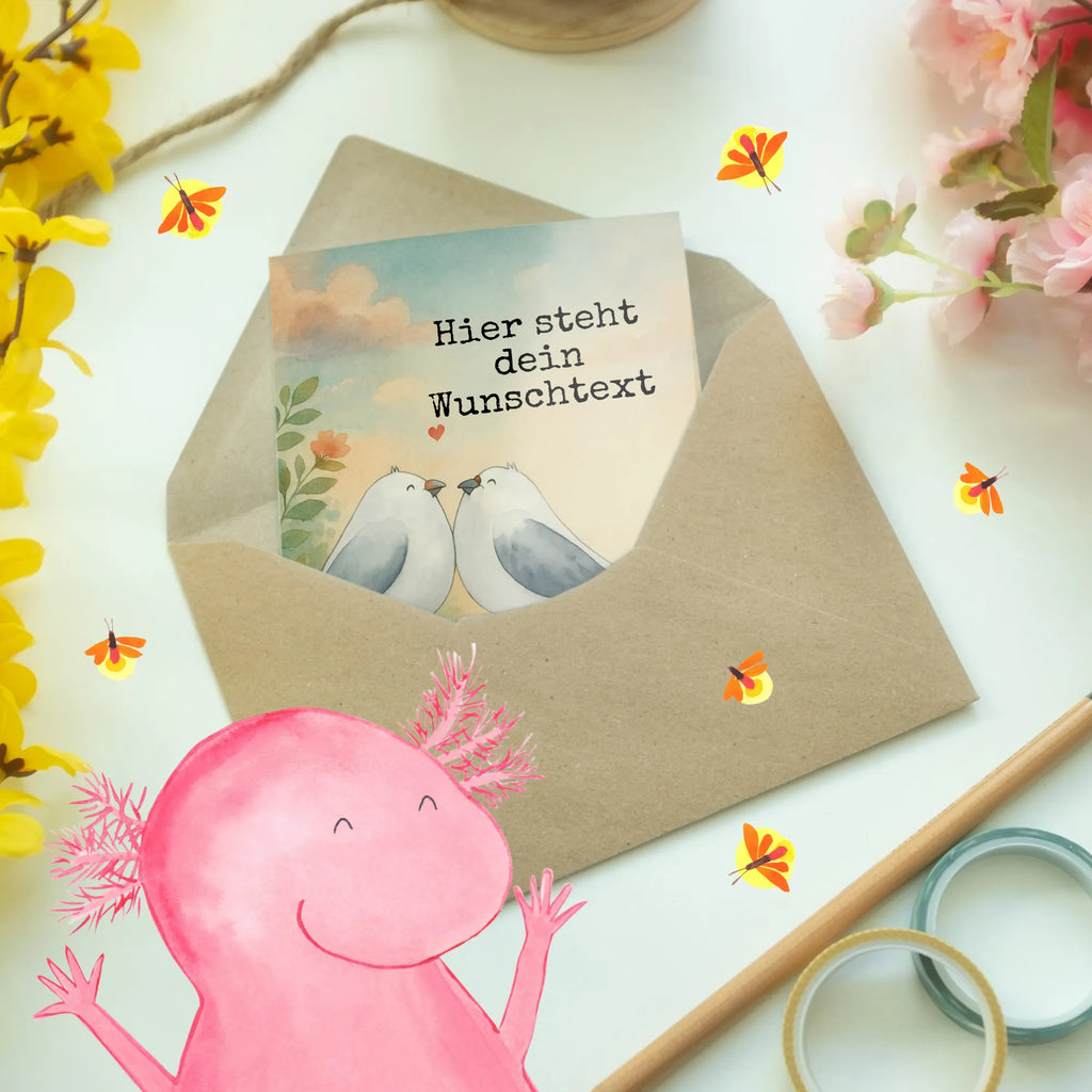 Personalised greetings card Turtledoves in love Design Personalisiertere Klappkarte, Grußkarte selbst gestalten, Grußkarte mit Namen, Personalisierte Karte, Personalisierte Geburtstagskarte, Grußkarte mit persönlichen Nachrichten, Grußkarte selber drucken, Personalisierte Einladungskarte, Grußkarten personalisiert, Personalisierte Glückwunschkarte, Personalisierte Hochzeitskarte, Personalisierte Grußkarte, Grußkarte als Geldgeschenk, Liebe, Partner, Freund, Freundin, Ehemann, Ehefrau, Heiraten, Verlobung, Heiratsantrag, Liebesgeschenk, Jahrestag, Hocheitstag, Tauben, Geschenk Freundin, Turteltäubchen, Liebesbeweis, Verlobt, Geschenk Hochzeit, Geschenk Freund, Verliebt, Verheiratet, Turteltauben, Hochzeitstag