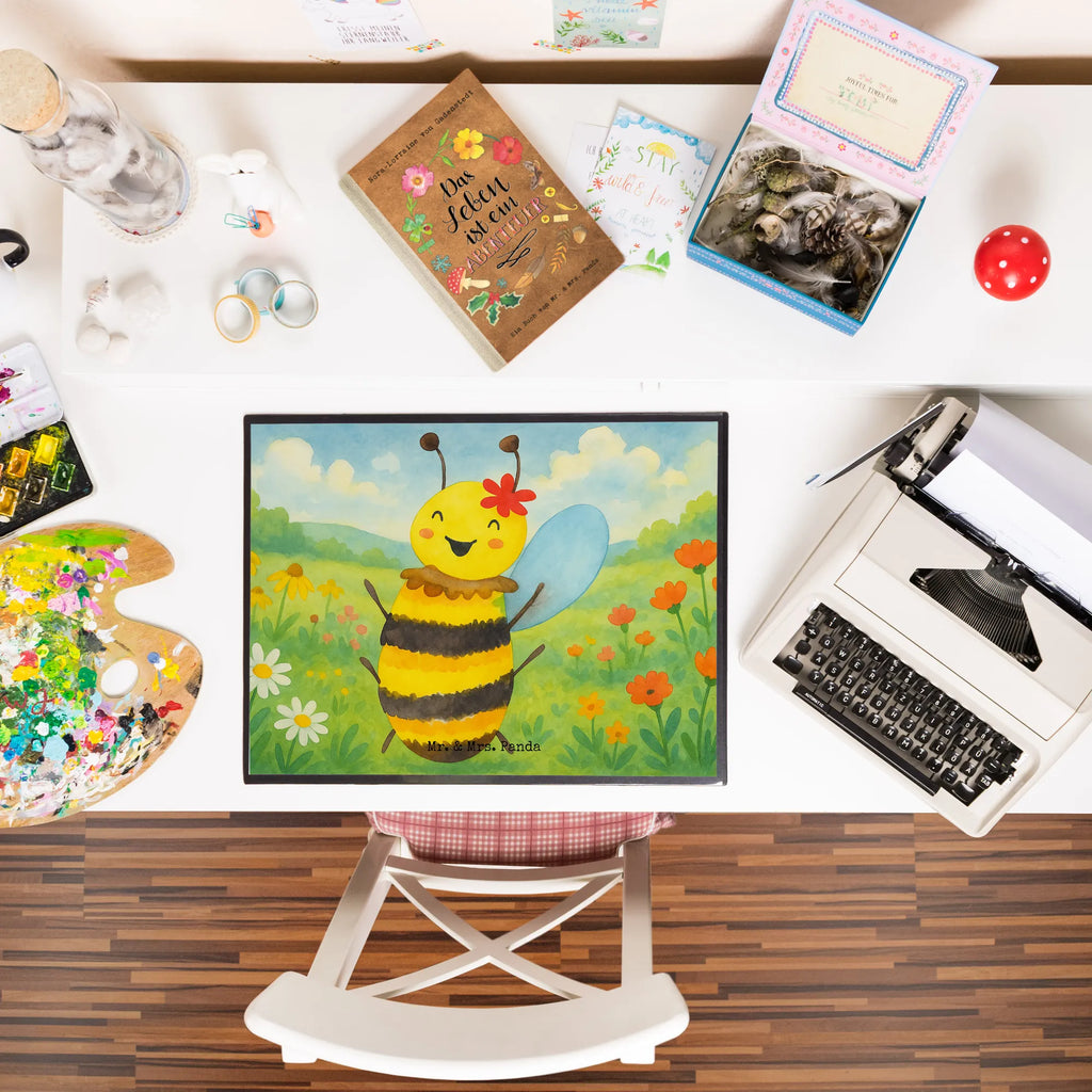 Desk pad bee happy Design Schreibunterlage, Schreibtischauflage, Bürobedarf, Büroartikel, Schreibwaren, Schreibtisch Unterlagen, Schreibtischunterlage Groß, Biene, Wespe, Hummel