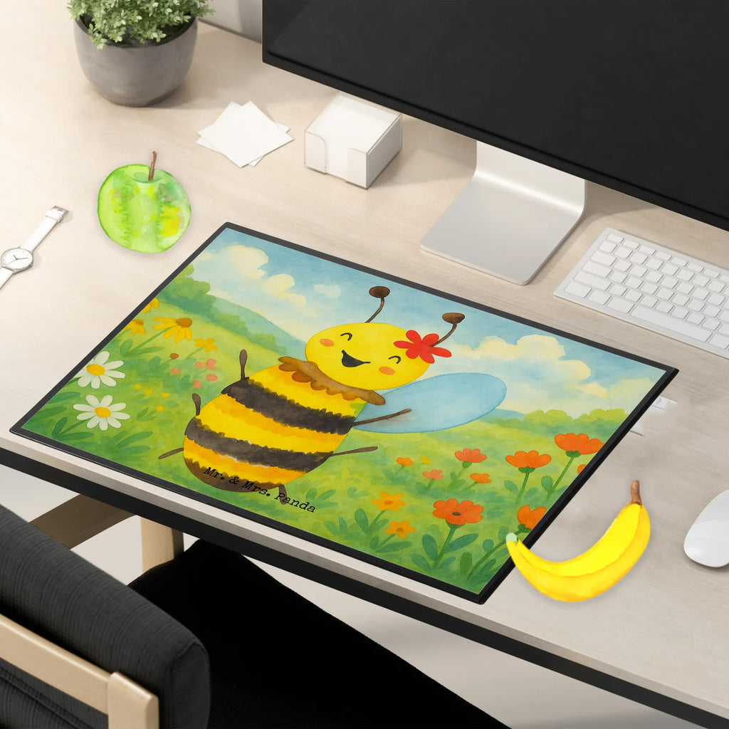 Desk pad bee happy Design Schreibunterlage, Schreibtischauflage, Bürobedarf, Büroartikel, Schreibwaren, Schreibtisch Unterlagen, Schreibtischunterlage Groß, Biene, Wespe, Hummel