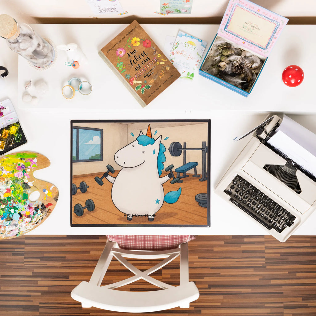 Podkładka na biurko jednorożec Fitness Design Schreibunterlage, Schreibtischauflage, Bürobedarf, Büroartikel, Schreibwaren, Schreibtisch Unterlagen, Schreibtischunterlage Groß, Einhorn, Einhörner, Einhorn Deko, Unicorn, Gym, Fitness, Fitnessstudio, Diät, Abnehmen, Sport, Pumpen, Geräte, Sixpack
